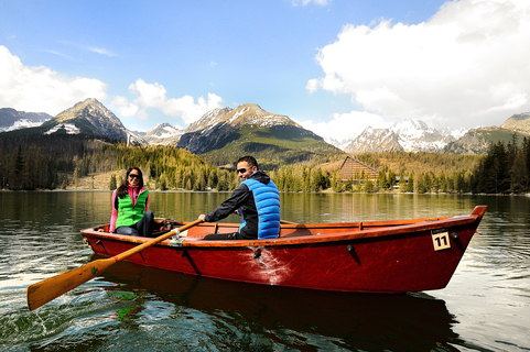 Boating at the mountain tarn