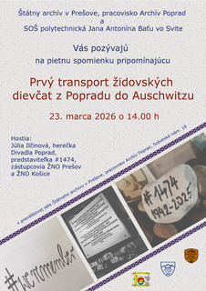 Pietna spomienka/ 1.transport  židovských dievčat z Popradu do Auschwitzu