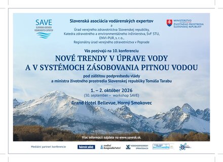 Conference: NEW TRENDS IN WATER TREATMENT AND DRINKING WATER SUPPLY SYSTEMS