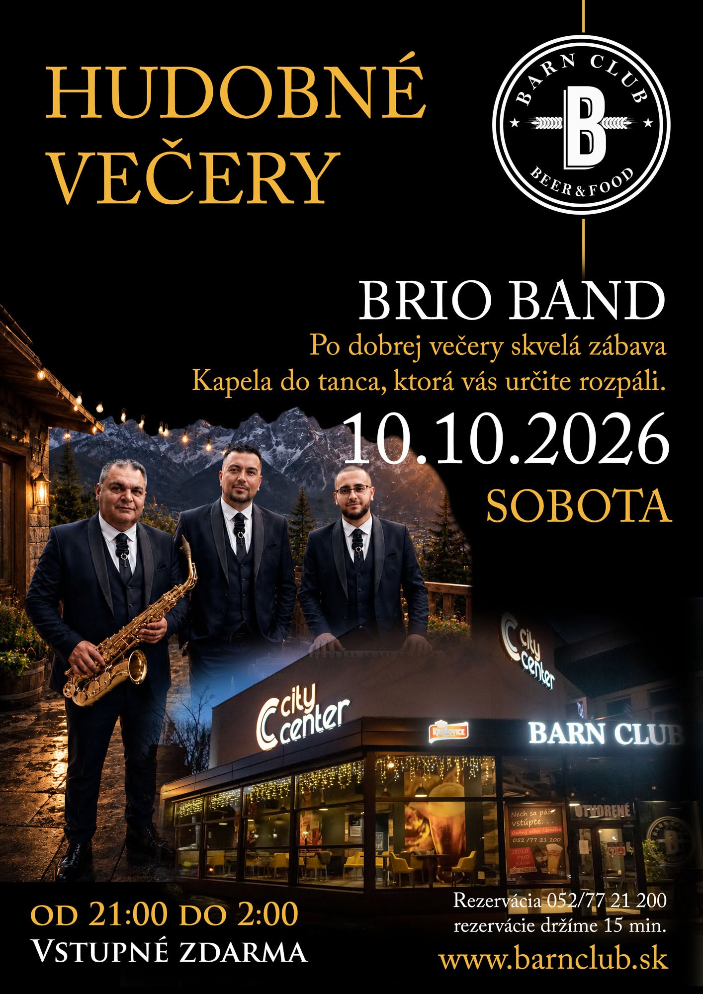 Hudobný večer– BRIO BAND